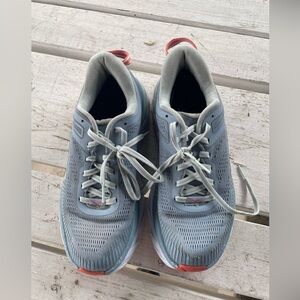 Hoka Women's Sneakers in Gray with Red Highlights